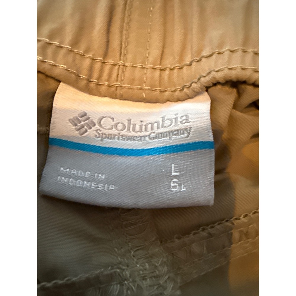 Outdoor Active Fishing Columbia Womens Tan Nylon Cargo Hiking Shorts Khaki Sz L - Picture 2 of 9